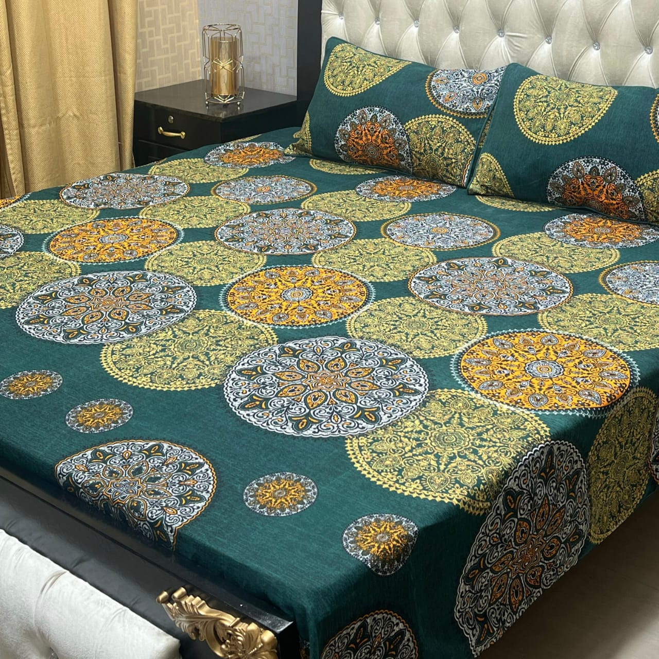 3D Crystal Cotton Bedsheet (design 15)