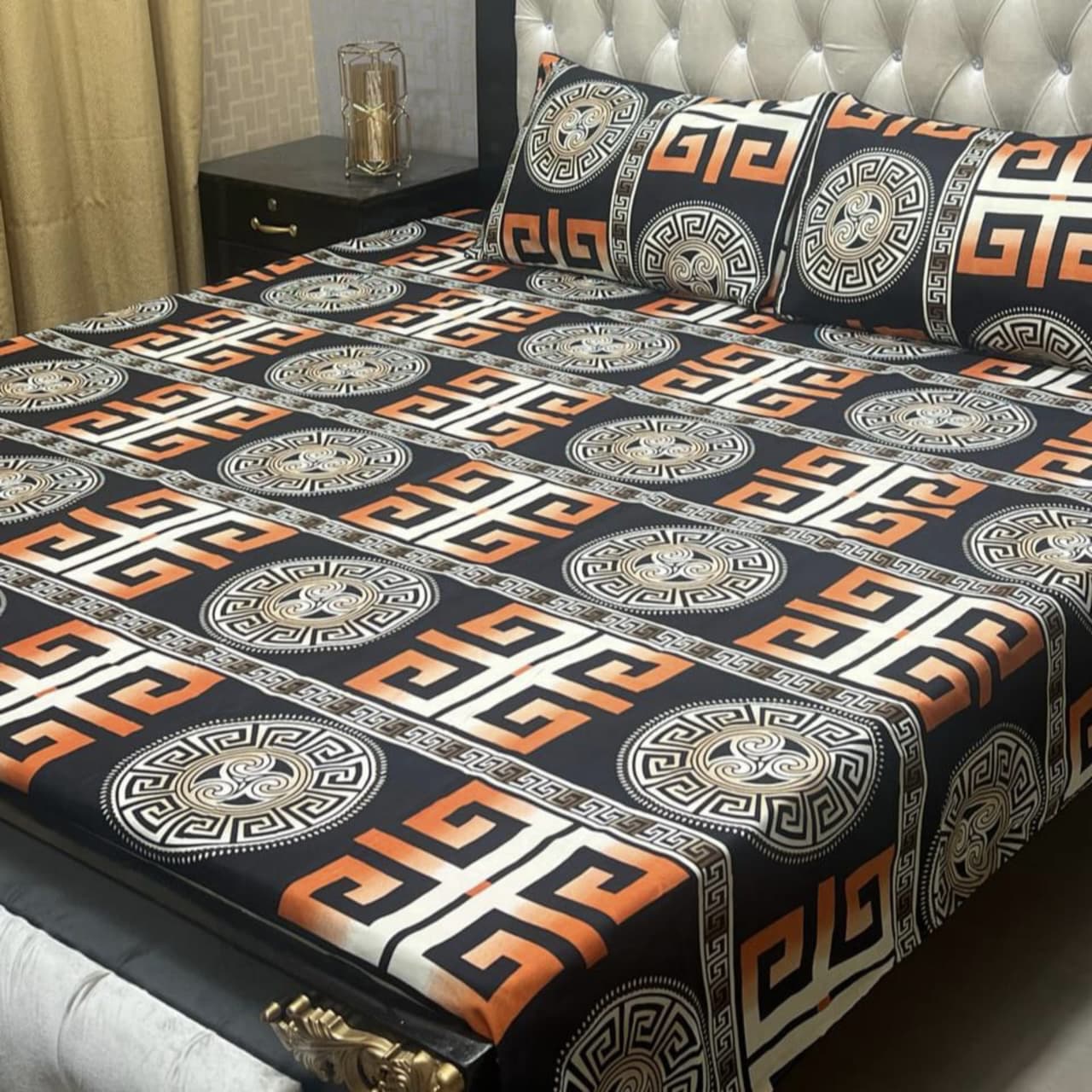 3D Crystal Cotton Bedsheet (design 25)