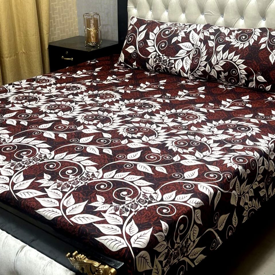 3D Crystal Cotton Bedsheet (design 27)
