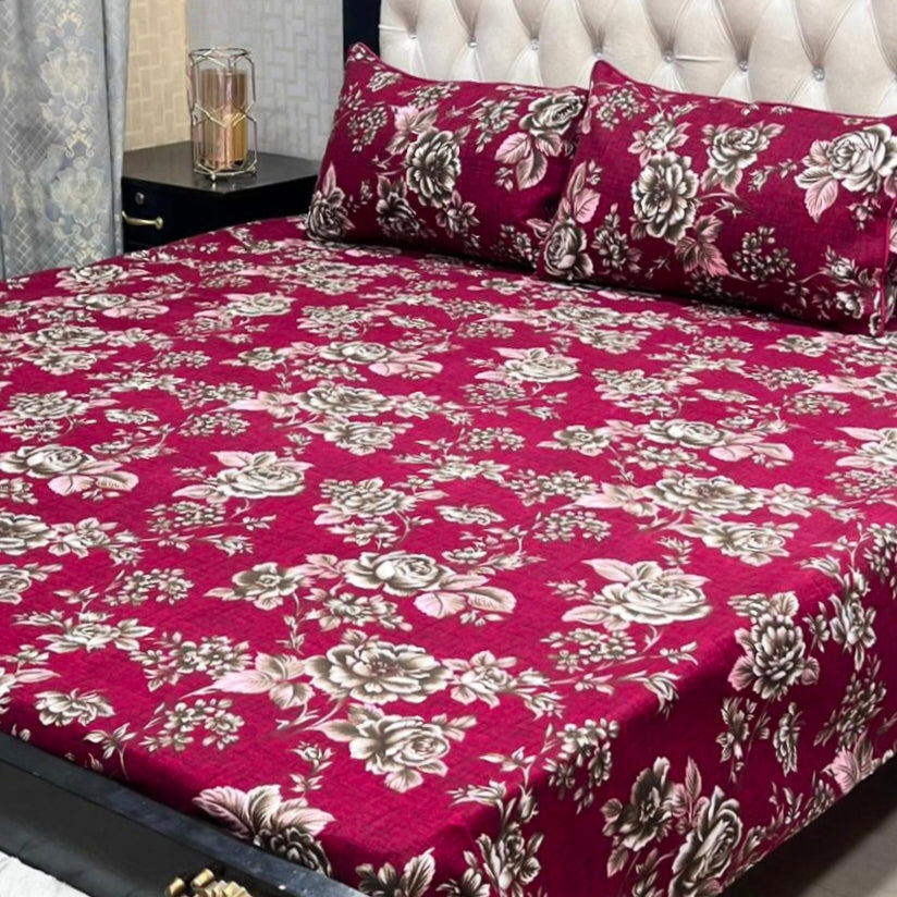 3D Crystal Cotton Bedsheet (design 4)