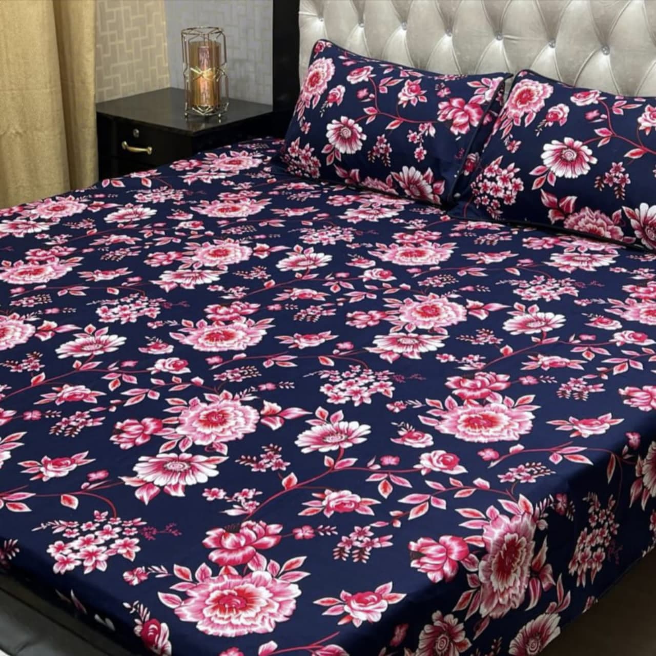 3D Crystal Cotton Bedsheet (design 53)