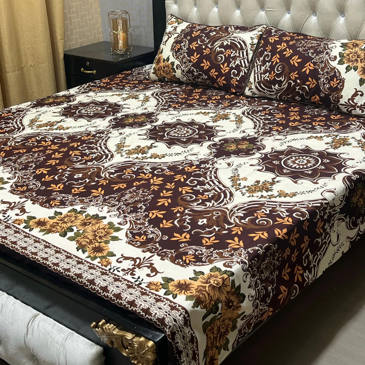 3D Crystal Cotton Bedsheet (design 69)