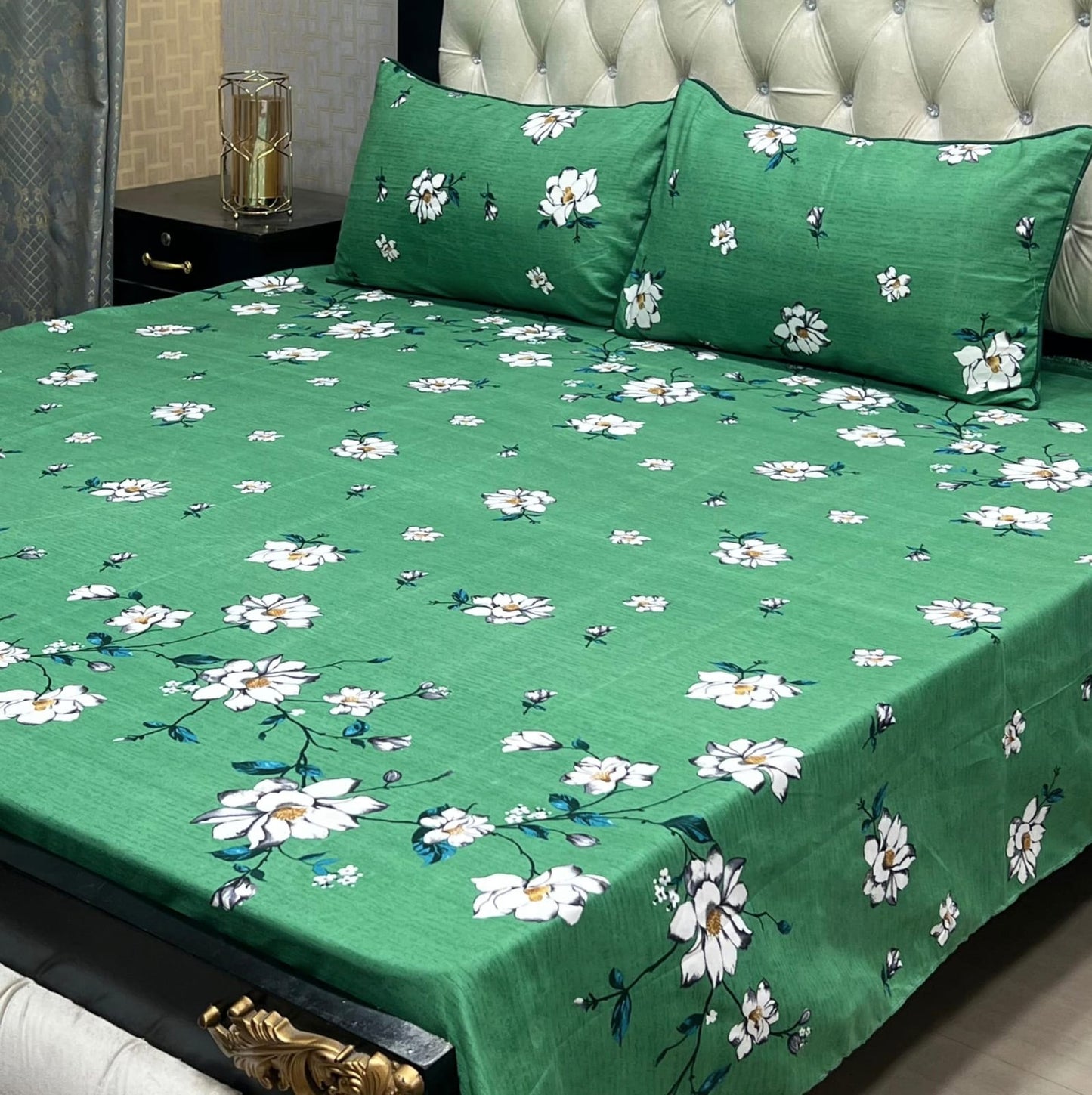 3D Crystal Cotton Bedsheet (design 14)
