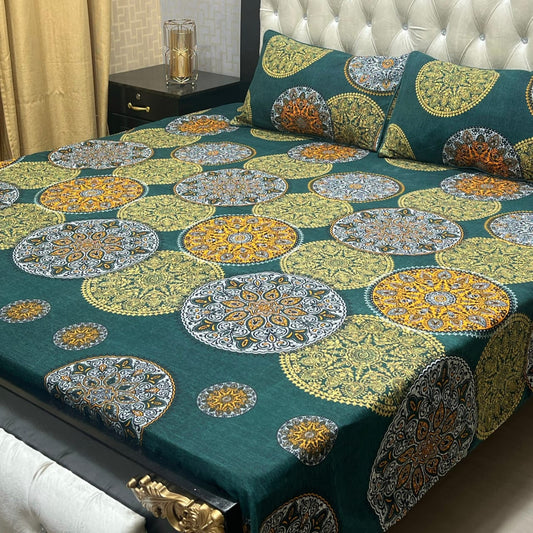 3D Crystal Cotton Bedsheet (design 15)