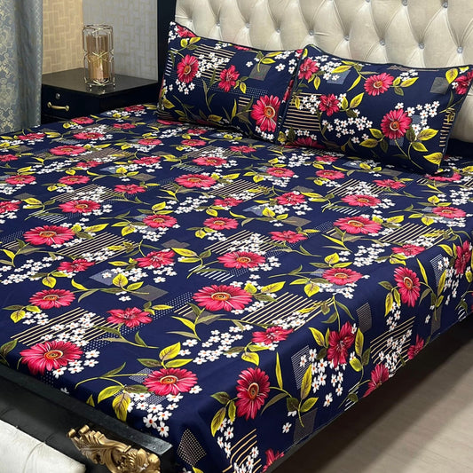 3D Crystal Cotton Bedsheet (design 16)