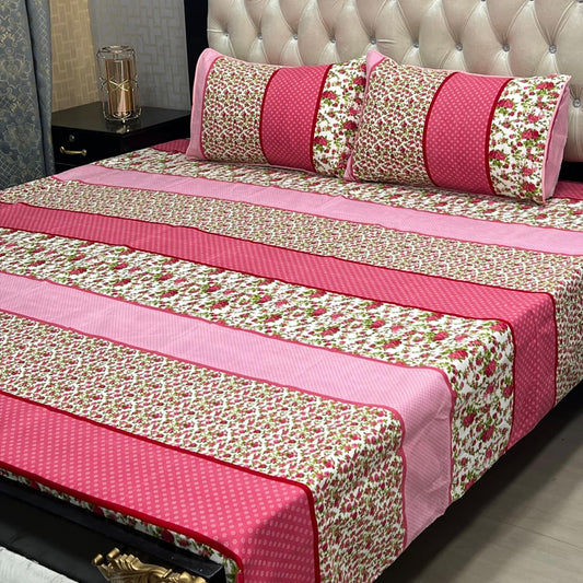 3D Crystal Cotton Bedsheet (design 17)