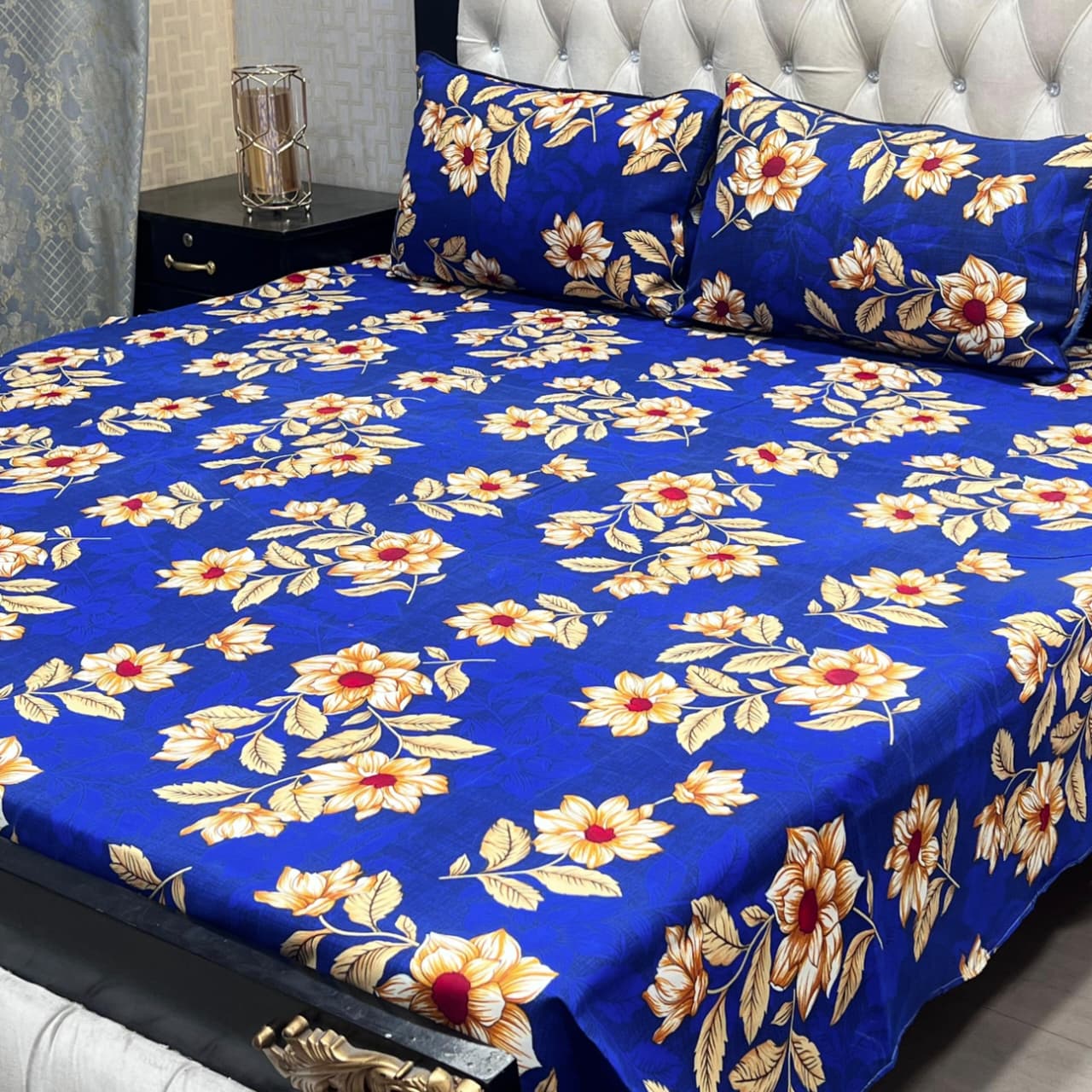 3D Crystal Cotton Bedsheet (design 18)