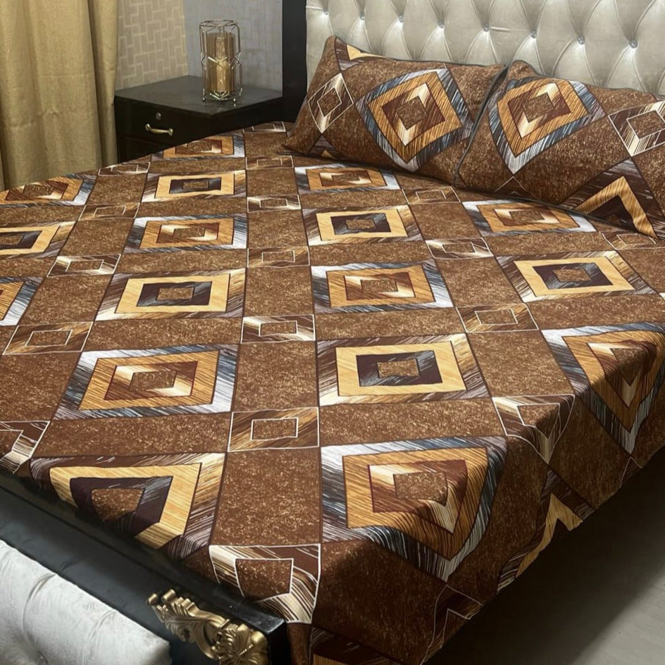 3D Crystal Cotton Bedsheet (design 23)