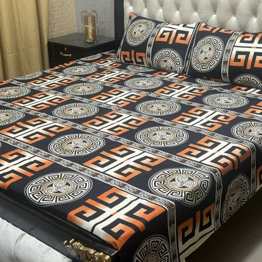 3D Crystal Cotton Bedsheet (design 25)