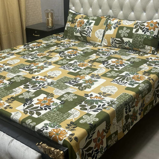 3D Crystal Cotton Bedsheet (design 26)