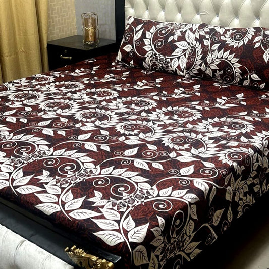 3D Crystal Cotton Bedsheet (design 27)