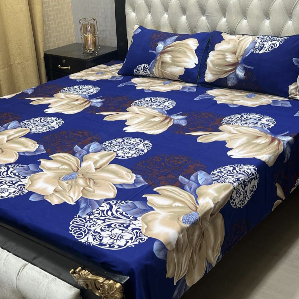 3D Crystal Cotton Bedsheet (design 29)