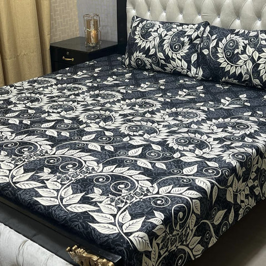3D Crystal Cotton Bedsheet (design 30)