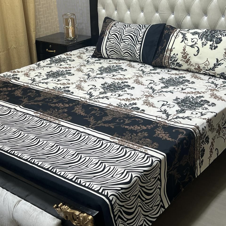 3D Crystal Cotton Bedsheet (design 33)