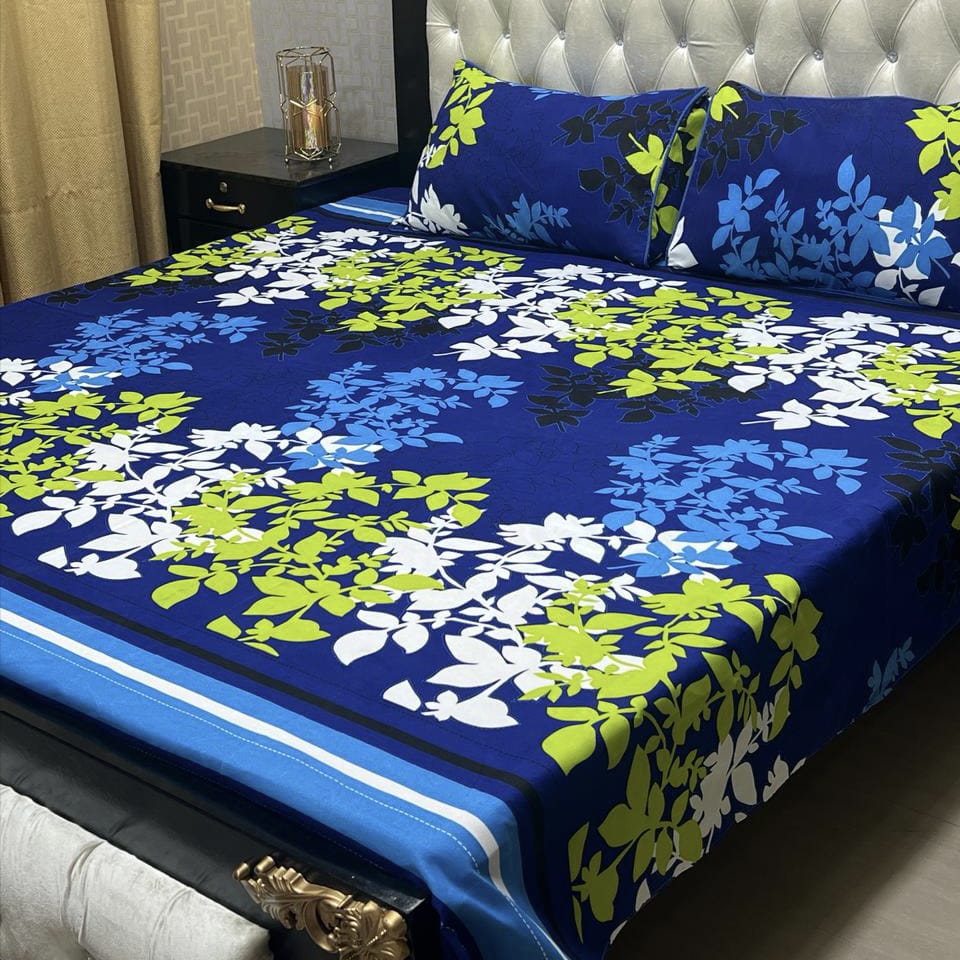 3D Crystal Cotton Bedsheet (design 35)
