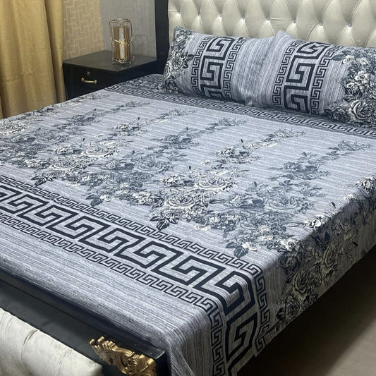 3D Crystal Cotton Bedsheet (design 37)