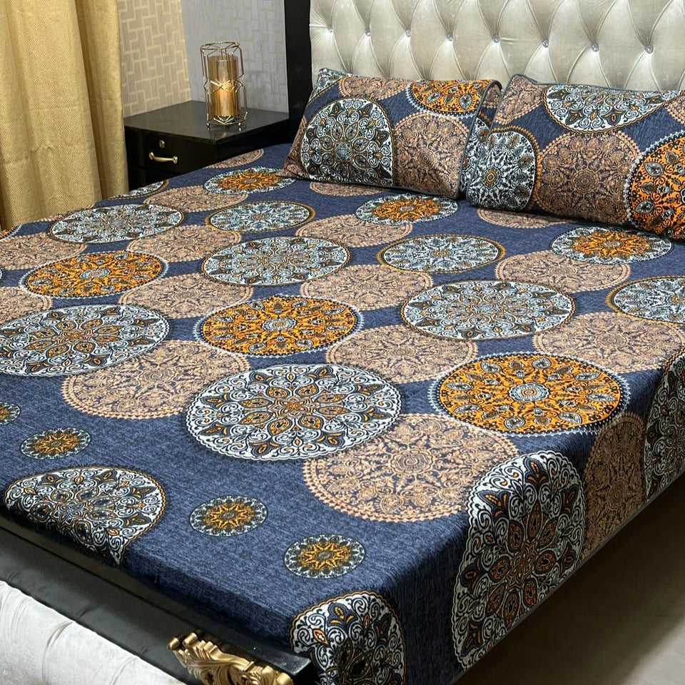 3D Crystal Cotton Bedsheet (design 38)