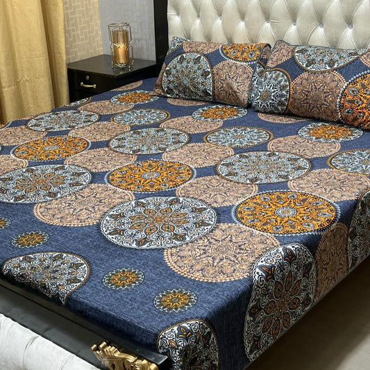 3D Crystal Cotton Bedsheet (design 38)