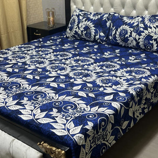 3D Crystal Cotton Bedsheet (design 41)