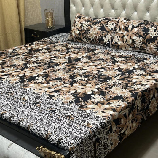3D Crystal Cotton Bedsheet (design 43)