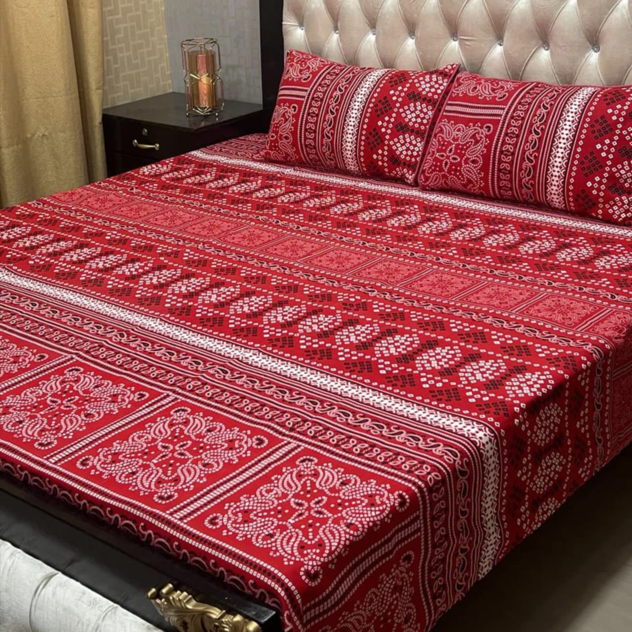 3D Crystal Cotton Bedsheet (design 44)
