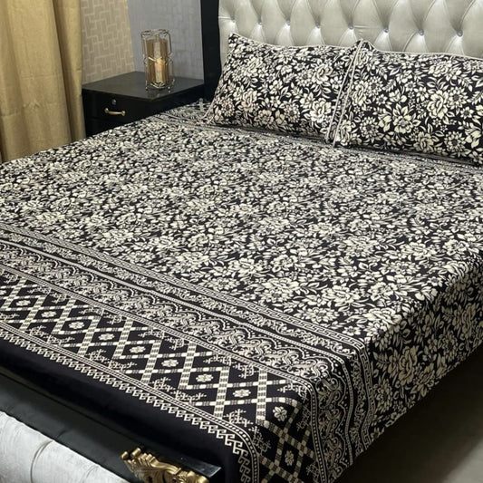 3D Crystal Cotton Bedsheet (design 45)