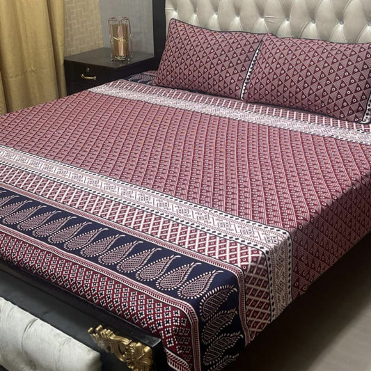 3D Crystal Cotton Bedsheet (design 46)