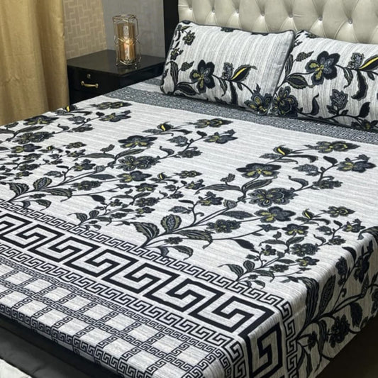 3D Crystal Cotton Bedsheet (design 49)