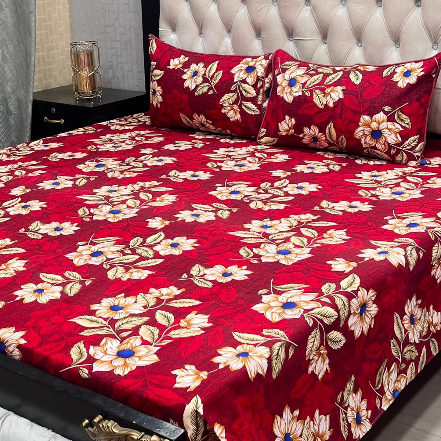 3D Crystal Cotton Bedsheet (design 5)