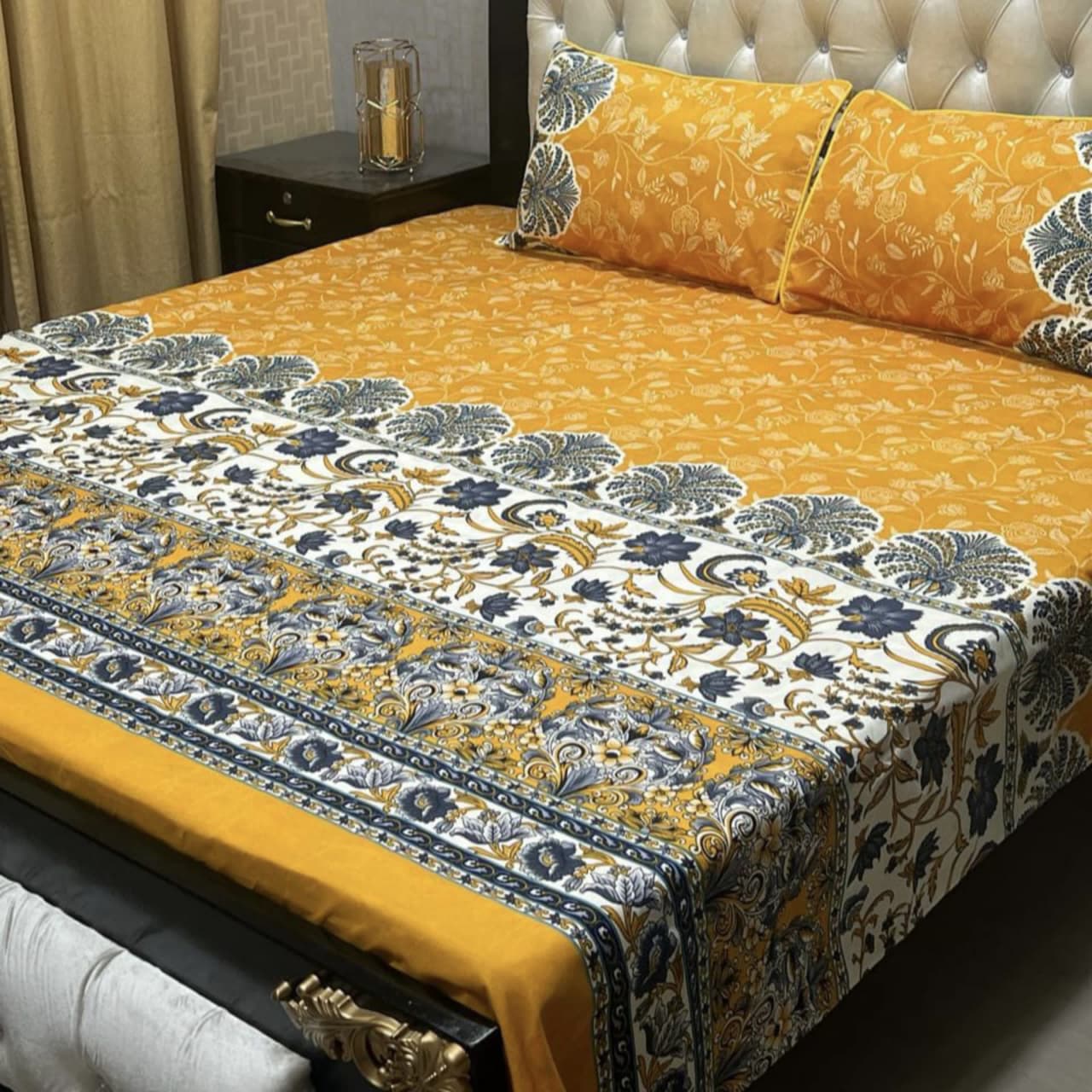 3D Crystal Cotton Bedsheet (design 52)