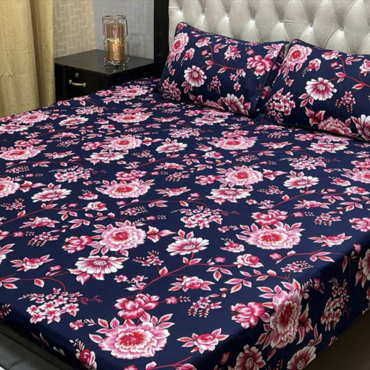 3D Crystal Cotton Bedsheet (design 53)