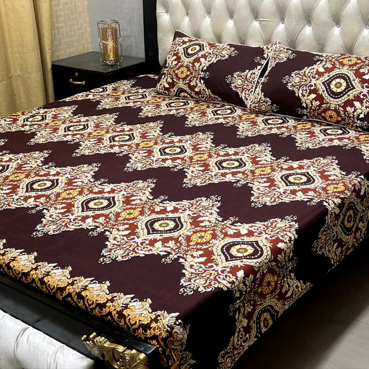 3D Crystal Cotton Bedsheet (design 61)