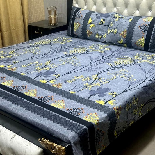 3D Crystal Cotton Bedsheet (design 62)