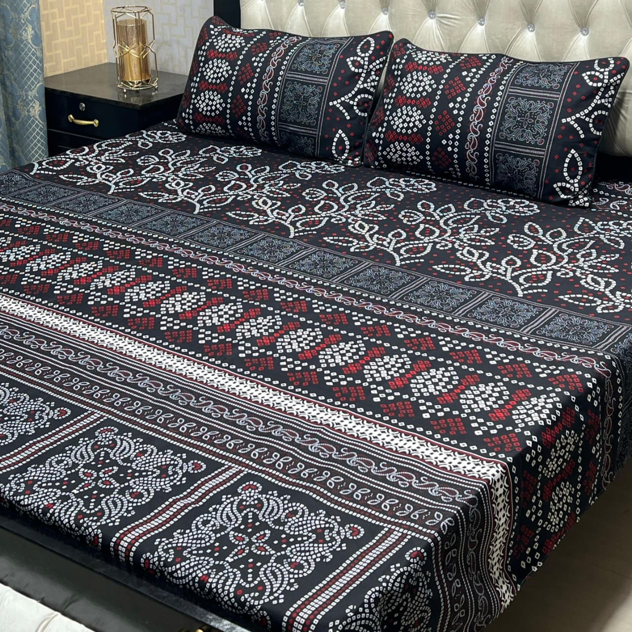 3D Crystal Cotton Bedsheet (design 64)