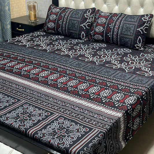 3D Crystal Cotton Bedsheet (design 64)