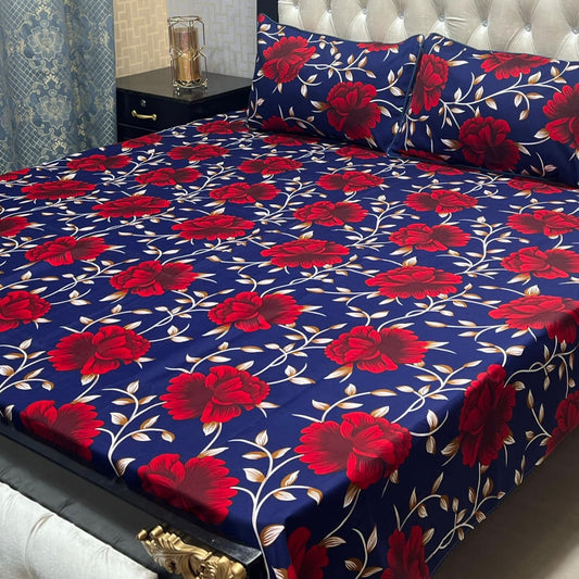 3D Crystal Cotton Bedsheet (design 65)