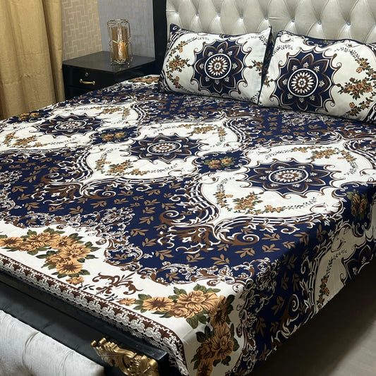 3D Crystal Cotton Bedsheet (design 67)