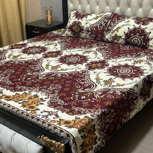 3D Crystal Cotton Bedsheet (design 68)