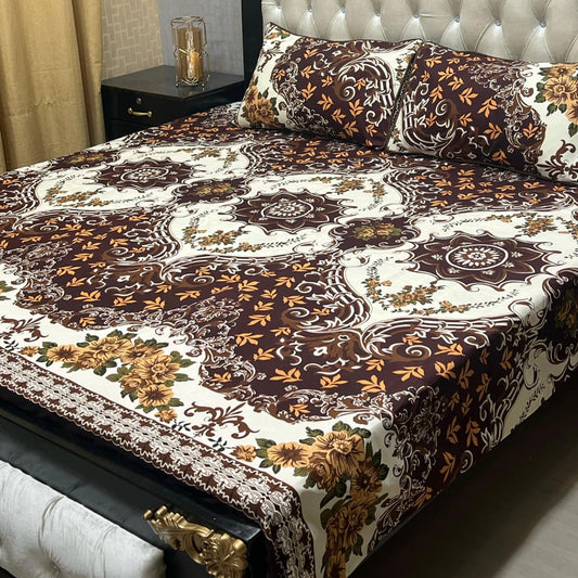 3D Crystal Cotton Bedsheet (design 69)