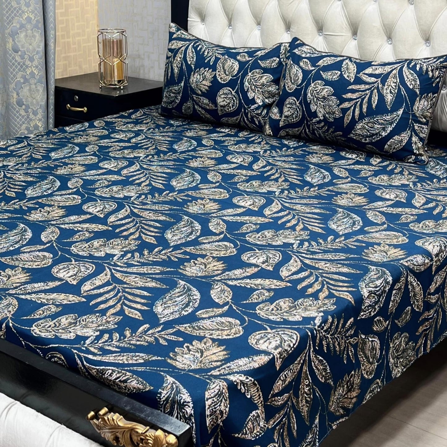 3D Crystal Cotton Bedsheet (design 9)